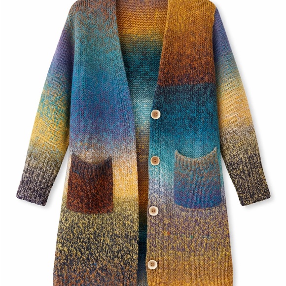Stellah Multicolor Gradient Cardigan - Picture 1 of 4
